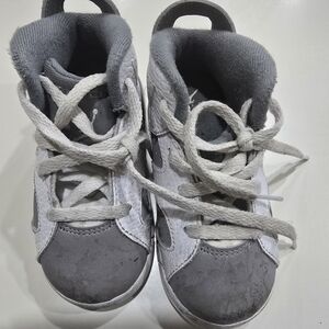 Jordan Gray and White Shoes